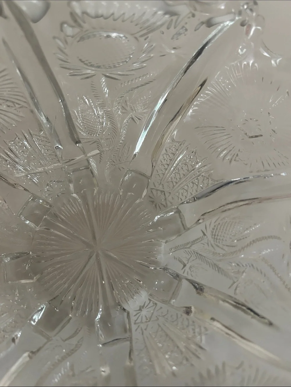 Clear Pressed Glass Divided Serving Dish - Home Dining